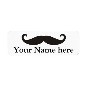 Funny Moustache / Schnurrbart + your text Label