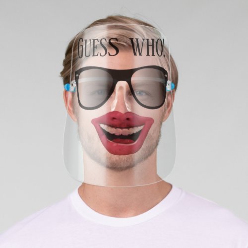 Funny mouth and sunglasses face shield