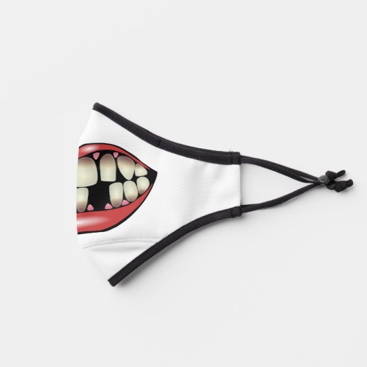 Funny mouth bad missing teeth red lips humor premium face mask (Left)