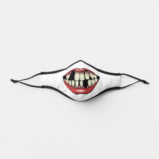 Funny mouth bad missing teeth red lips humor premium face mask (Front)