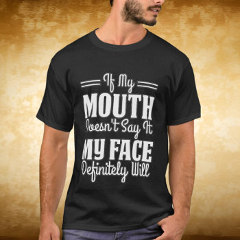 Funny Mouth Face Word Art T-shirt by DoodlesHolidayGifts at Zazzle