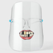 Funny Mouth Gold Tooth Teeth Face Shield (Front)