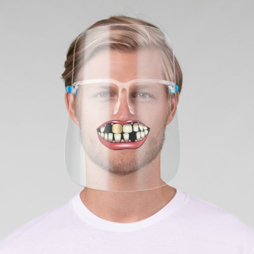 Funny Mouth Gold Tooth Teeth Face Shield