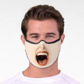 Funny Mouth Laughing Premium Face Mask (Worn)