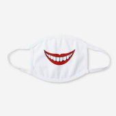 Funny Mouth Smile White Cotton Face Mask (Front)