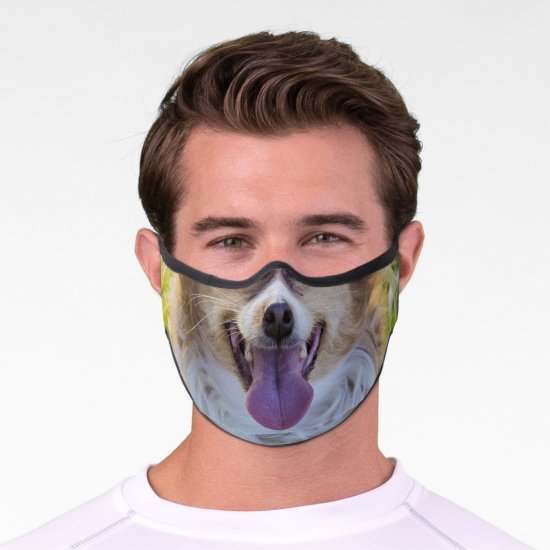 funny mouth tongue chihuahua animal pet dog premium face mask