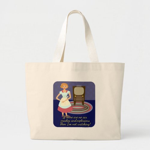 Funny Movie Lover Housewife Kitsch Retro Art Large Tote Bag