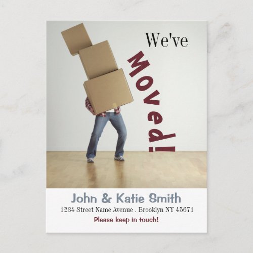 funny moving announcement card_ custom Postcard