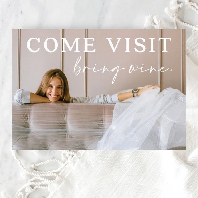 Funny Moving Announcement Postcard with Photo (Creator Uploaded)