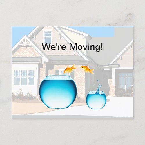 Funny Moving Notice Postcard Template