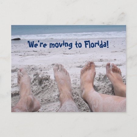Funny Moving To Florida Change Of Address Announcement Postcard