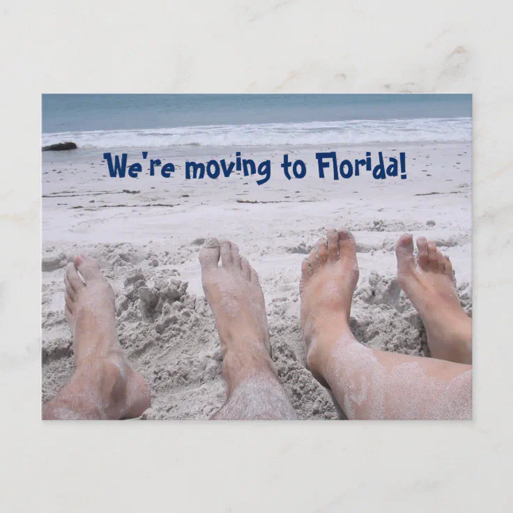 Funny Moving to Florida change of address Announcement Postcard Zazzle