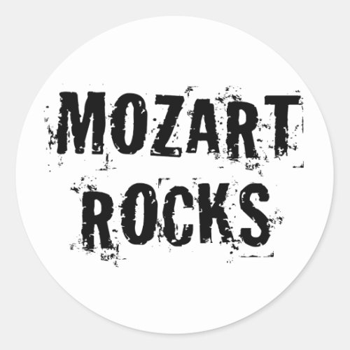 Funny Mozart Rocks Music Gift Classic Round Sticker