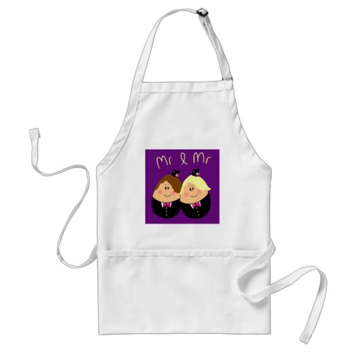 Funny Mr and Mr wedding design for Gay Men _ eggs Adult Apron