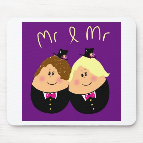 Funny Mr and Mr wedding design for Gay Men _ eggs Mouse Pad