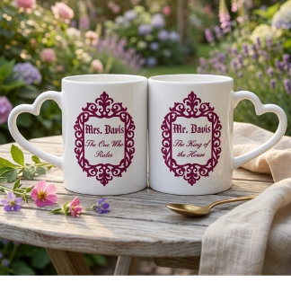 Funny Mr and Mrs Davis Wedding Anniversary Lovers  Coffee Mug Set