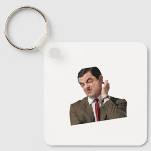 Funny Mr. Bean Confused Meme Keychain - Humorous G