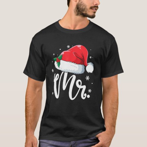 Funny Mr Claus Santa Christmas Matching Couple Paj T_Shirt