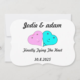 funny mr & mrs hearts  invitation