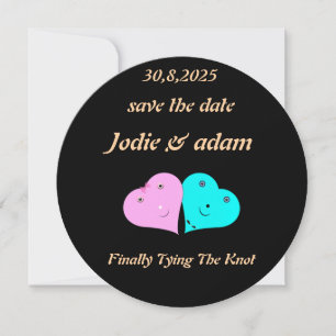 funny mr & mrs hearts Invitation