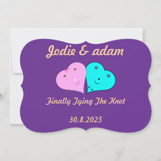 funny mr & mrs hearts  invitation