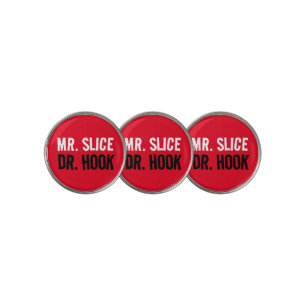 Funny Mr. Slice and Dr. Hook Golf Ball Marker