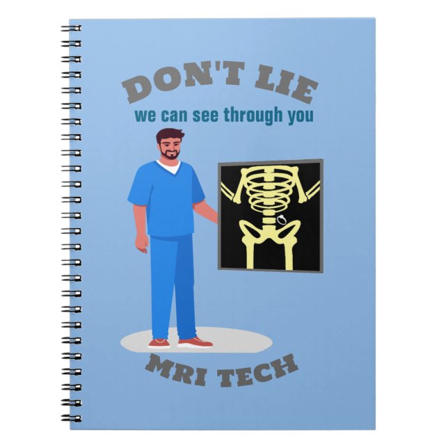 Funny MRI Tech Custom Radiology Specialty Notebook (Front)