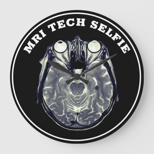 Funny MRI Tech Selfie Xray Large Clock