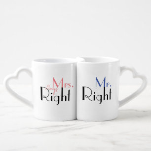 Funny Mrs. Always Right and Mr. Right Coffee Mug Set