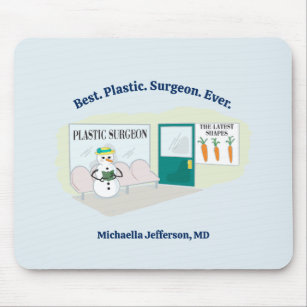 Funny Ms Frosty at plastic surgeon cartoon Mouse Pad