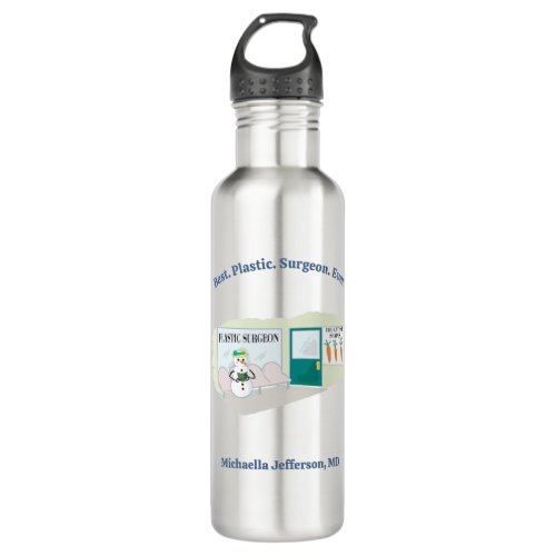 Funny Ms Frosty at plastic surgeon cartoon Stainless Steel Water Bottle