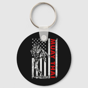 Funny Muay Thai Art For Men Women Kids Muay Thai K Keychain