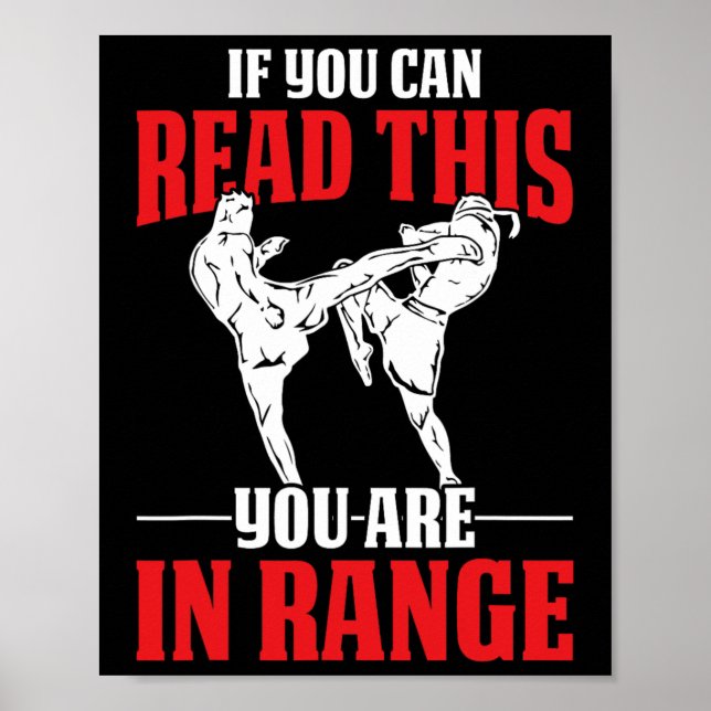 Funny Muay Thai Boxing Mma Mixed Martial Arts Kick Poster (Front)
