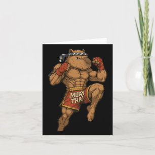 Funny Muay Thai Capybara Thai Boxing Martial Arts Card