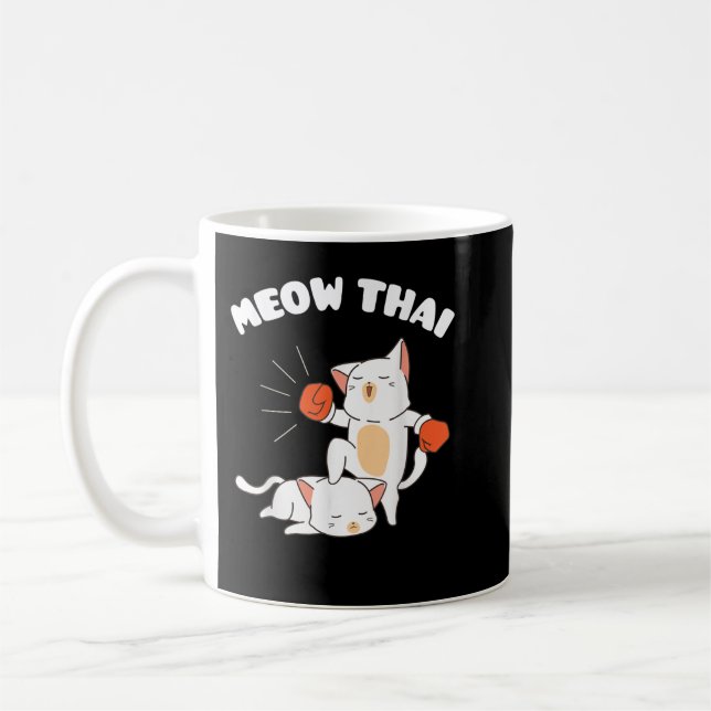 Funny Muay Thai Cats Thai Boxing Fighter Gift 779 Coffee Mug (Left)