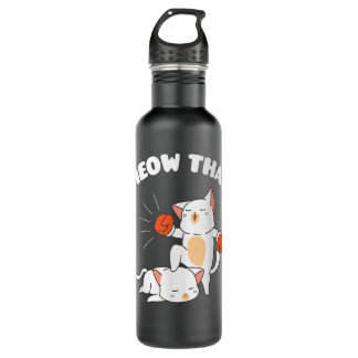 Funny Muay Thai Cats Thai Boxing Fighter Gift 779 Stainless Steel Water Bottle