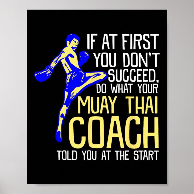 Funny Muay Thai Coach Boxing Design  Poster (Front)