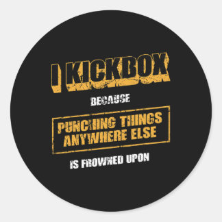 Funny Muay Thai Kickboxing And Mixed Martial Arts Classic Round Sticker