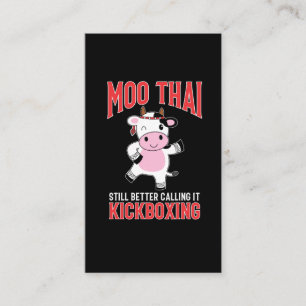 Funny Muay Thai Martial Arts Cow Kickboxing Business Card