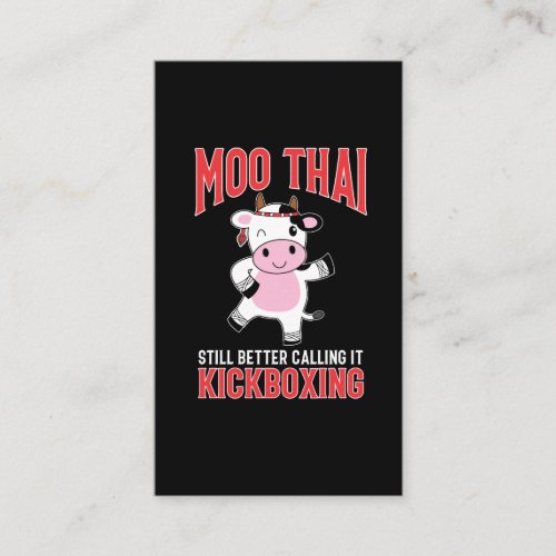 Funny Muay Thai Martial Arts Cow Kickboxing Business Card