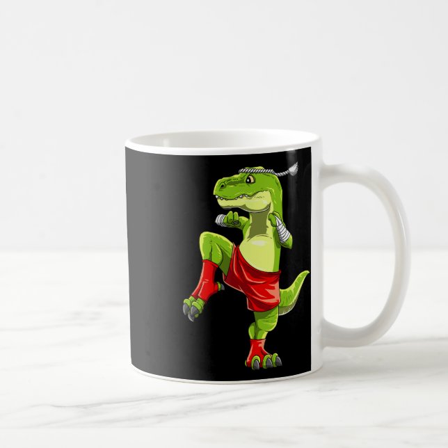 Funny Muay Thai T-rex - Thai Boxing  Coffee Mug (Right)