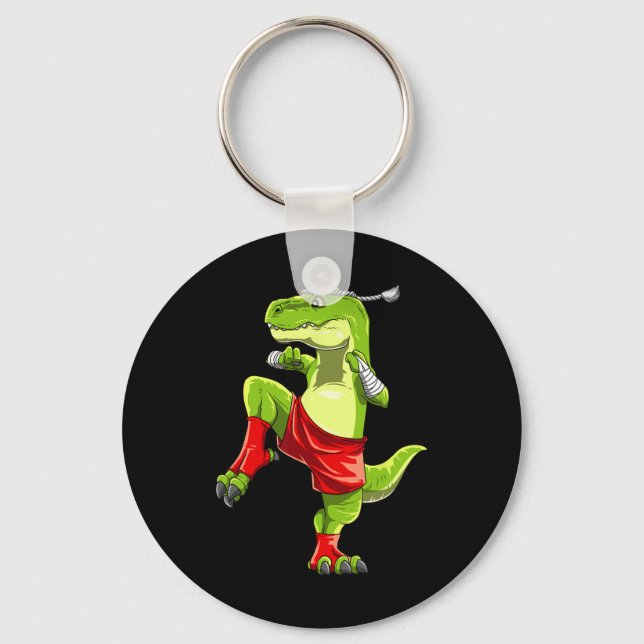 Funny Muay Thai T-rex - Thai Boxing  Keychain (Front)
