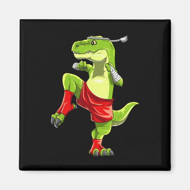 Funny Muay Thai T-rex - Thai Boxing  Magnet (Front)