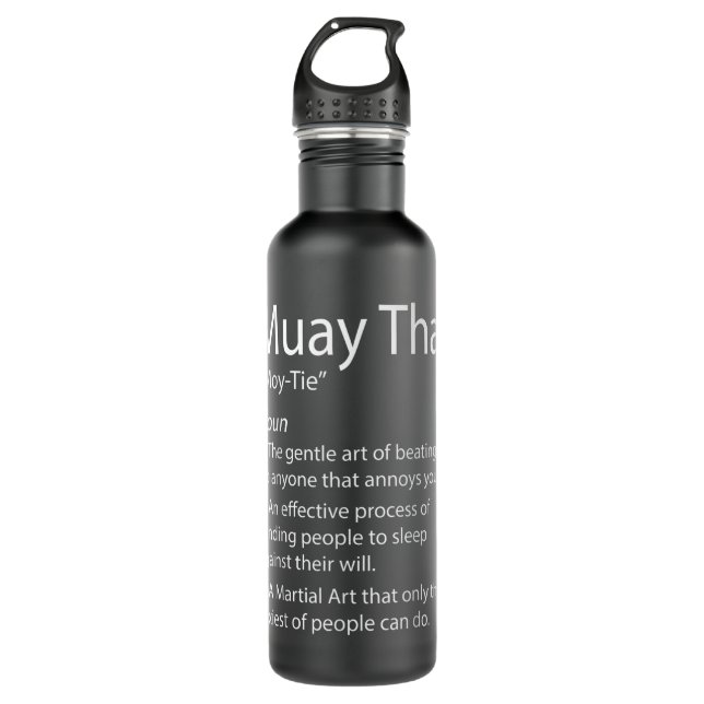 Funny Muay Thai & Thai Boxing - Muay Thai Definiti Stainless Steel Water Bottle (Front)