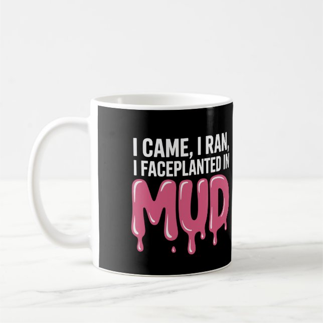 Funny Mud Running for Woman Coffee Mug (Left)