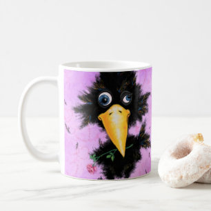 Funny Mug Crow with Rose
