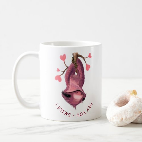 Funny Mug Gift with Playful Sloth _ Smile