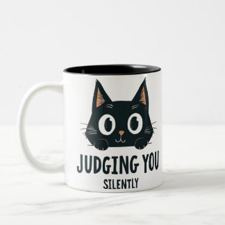 Funny mug Judging Cat Judgmental Cut Cat Cups gift