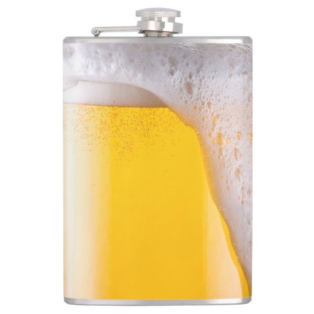 Funny Mug of Beer Optical Illusion Flask (Front)