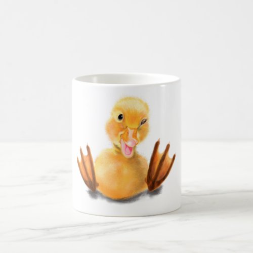 Funny Mug with Happy Yellow Duck _ Smile 